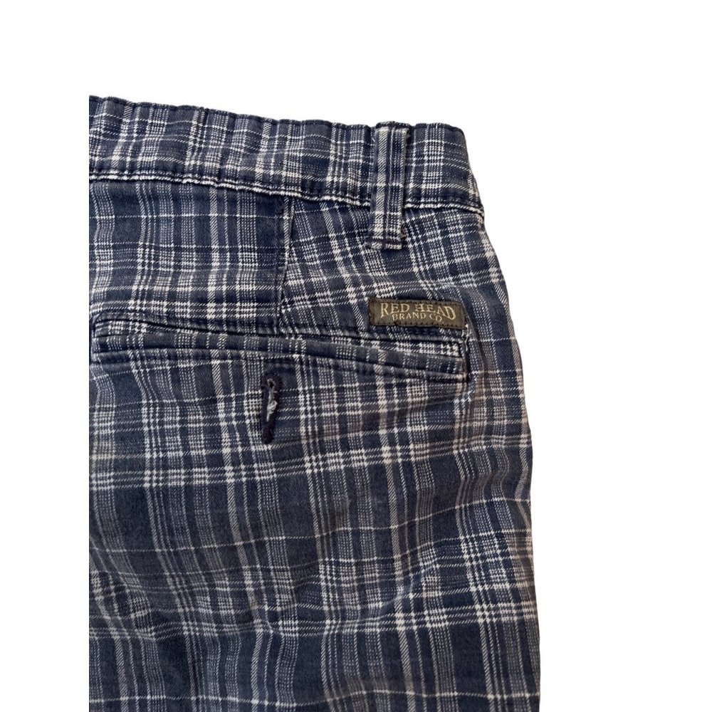 Red Head Blue White Plaid Shorts Casual Short Men's Size 32 - Picture 4 of 4